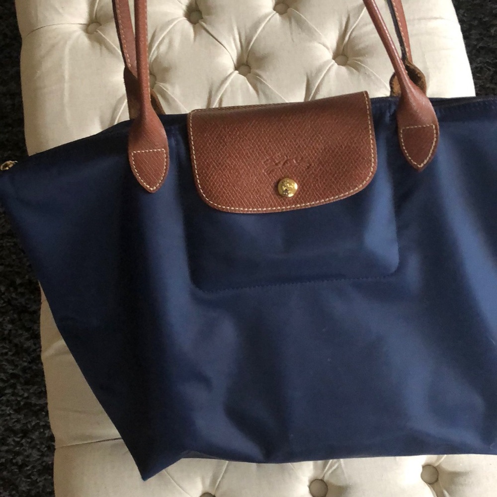 Large Navy Blue Le Pliage Tote - Longchamp